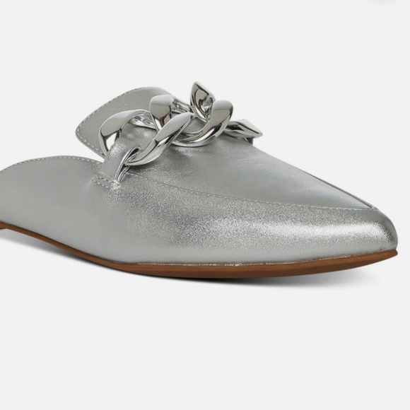 Steve Madden Women's Fleur Tailored Chain Mule Loafer Flats 8 M - Picture 2 of 4